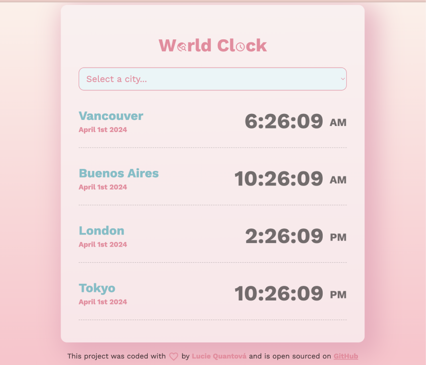 World Clock Project preview